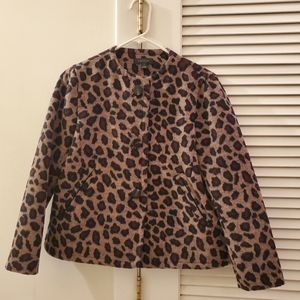 EUC Ann Taylor S Wool Blend Leopard Print jacket